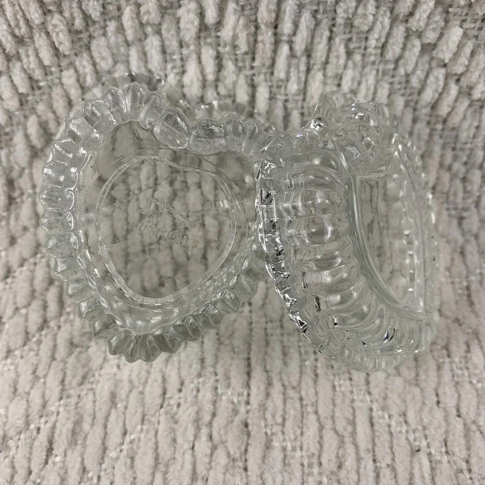 Vintage-Homco Valentine Crystal Heart Shaped Trinket-Jewelry-Ring Box Beautiful!